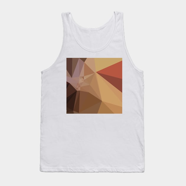 Antique Brass Brown Abstract Low Polygon Background Tank Top by retrovectors